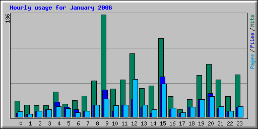 Hourly usage for January 2006