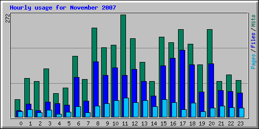 Hourly usage for November 2007