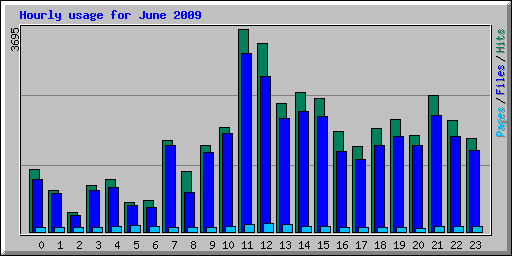 Hourly usage for June 2009