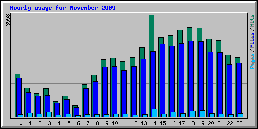 Hourly usage for November 2009