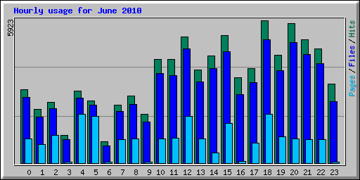 Hourly usage for June 2010