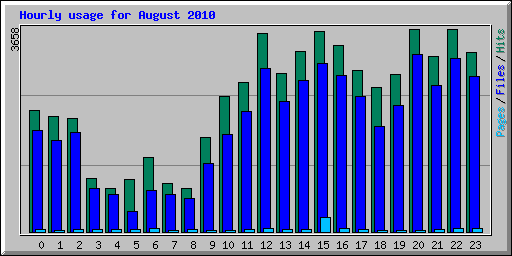 Hourly usage for August 2010