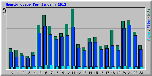 Hourly usage for January 2012