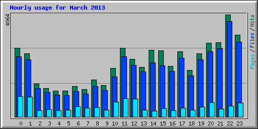 Hourly usage for March 2013