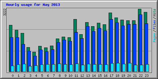 Hourly usage for May 2013