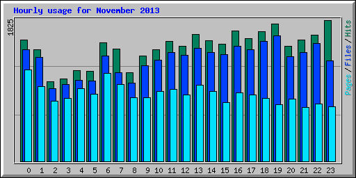 Hourly usage for November 2013