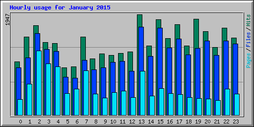 Hourly usage for January 2015