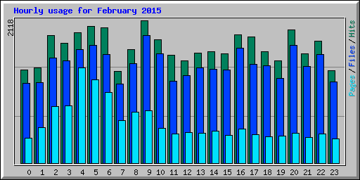 Hourly usage for February 2015