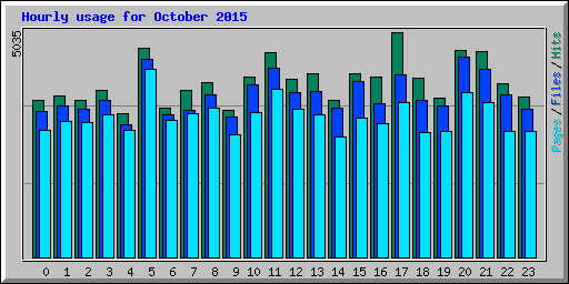 Hourly usage for October 2015