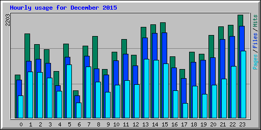 Hourly usage for December 2015