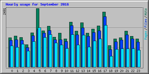 Hourly usage for September 2016