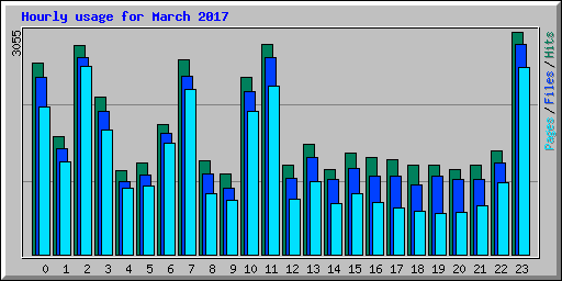 Hourly usage for March 2017