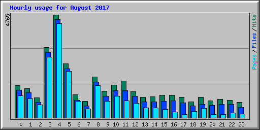 Hourly usage for August 2017